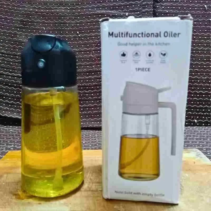 Multifunctional Oil Dispenser 500ml - Best Diwali Kitchen Gift Under 500 Glass oil dispenser 500ml with controlled pour spout and leak-proof lid - best affordable Diwali kitchen gift under 500 rupees
