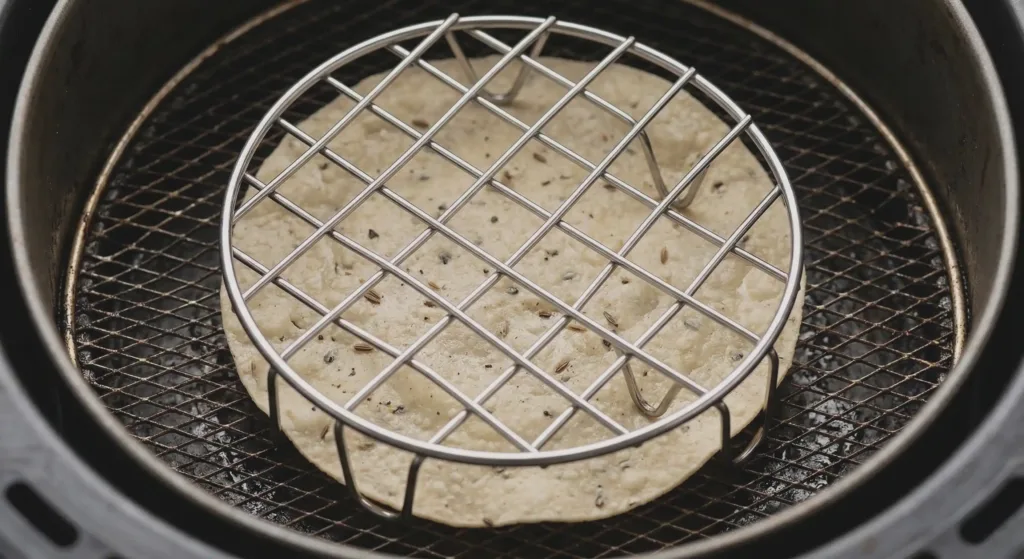 How to Roast Papad in Air Fryer using a metal rack to prevent burning and flying