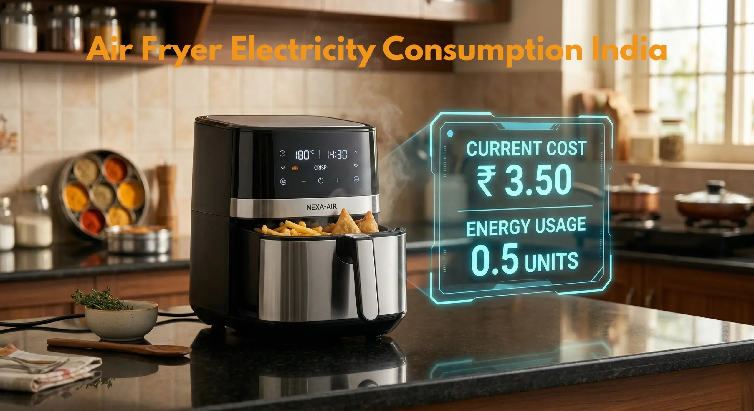 Read more about the article Air Fryer Electricity Consumption India: The Complete Cost Calculator Guide